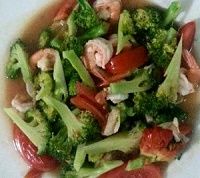 Shrimps and Broccoli in Central Thailand
