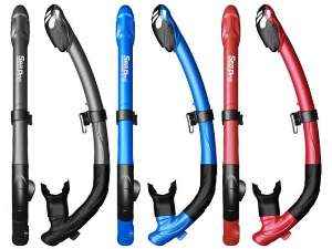 Image displaying different types of plastic snorkel tubes.