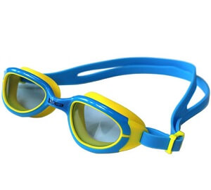 Image of swimming goggles with soft silicon nose cover.