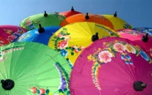Colourful and Intricate Hand Painting of Umbrellas in Bo Sang Village