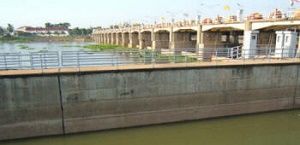 Dam on the River Chao Phraya in Chai Nat Province
