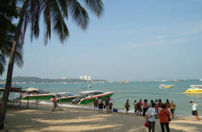 Pattaya Beach with Speed Boats